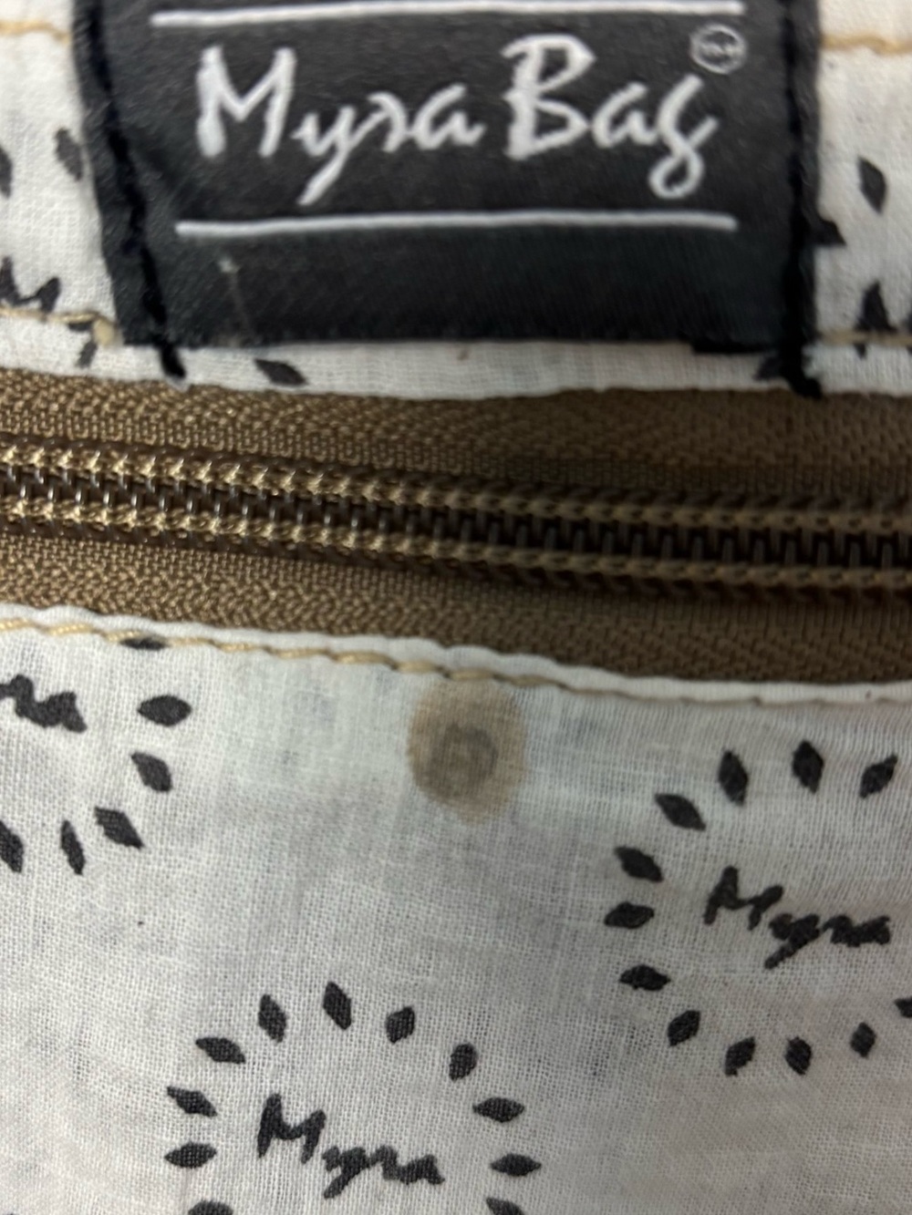Myra Bag Large Brown Patterned Tote Bag Leather Handles Cowboy Western Travel - Picture 12 of 14